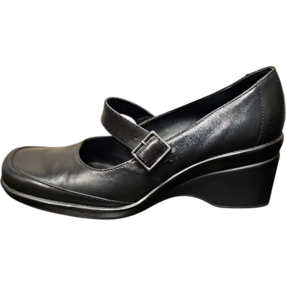 Elegant Black Mary Jane Wedges